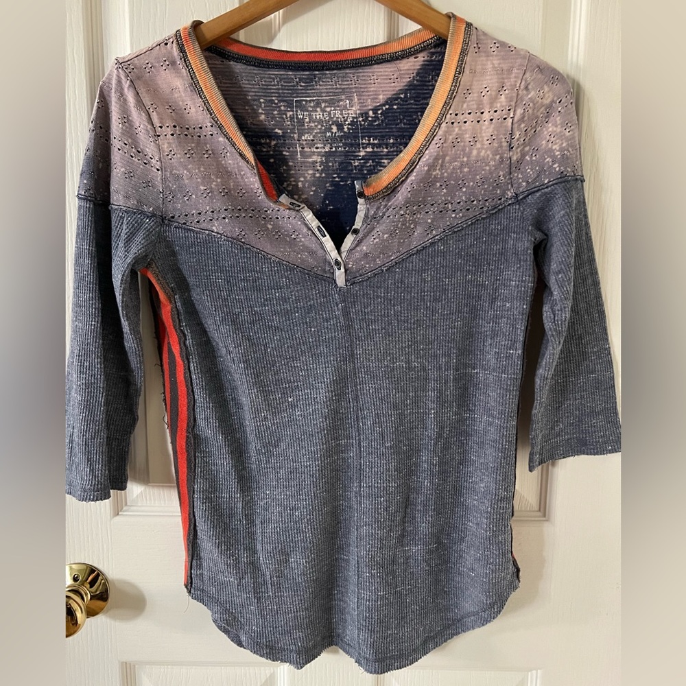 We the Free 🧡 long-sleeve waffle henley, size: M